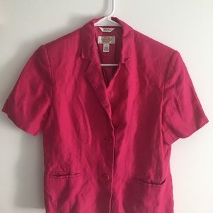 Irish linen Blazer pink talbots petite 8
